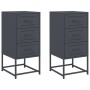 Mesitas de noche 2 unidades acero gris antracita 36x39x78 cm de , Mesitas de noche - Ref: Foro24-846583, Precio: 120,75 €, De...