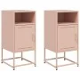 Mesitas de noche 2 unidades acero rosa 36x39x78 cm de , Mesitas de noche - Ref: Foro24-846569, Precio: 84,06 €, Descuento: %