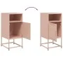 Mesitas de noche 2 unidades acero rosa 36x39x78 cm de , Mesitas de noche - Ref: Foro24-846569, Precio: 84,06 €, Descuento: %