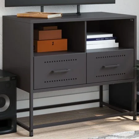 Mueble para TV de acero negro 68x39x60,5 cm de , Muebles TV - Ref: Foro24-846548, Precio: 64,43 €, Descuento: %