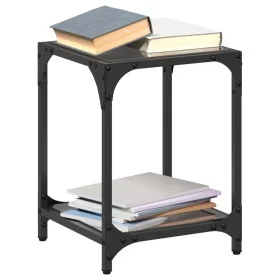 Mesa de centro superficie vidrio negra y acero 30x30x40 cm de , Mesas de centro - Ref: Foro24-845956, Precio: 30,92 €, Descue...