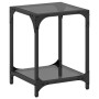 Mesa de centro superficie vidrio negra y acero 30x30x40 cm de , Mesas de centro - Ref: Foro24-845956, Precio: 31,34 €, Descue...