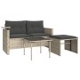 Set de sofá de jardín 3 pzas y cojines ratán sintético gris de , Sofás de exterior - Ref: Foro24-365463, Precio: 211,53 €, De...