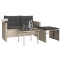 Set de sofá de jardín 3 pzas y cojines ratán sintético gris de , Sofás de exterior - Ref: Foro24-365463, Precio: 211,53 €, De...