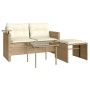 Juego de sofás de jardín con cojines beige 3 pzas ratán PE de , Sofás de exterior - Ref: Foro24-365461, Precio: 214,85 €, Des...