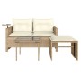 Juego de sofás de jardín con cojines beige 3 pzas ratán PE de , Sofás de exterior - Ref: Foro24-365461, Precio: 214,85 €, Des...