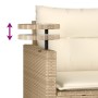 Juego de sofás de jardín con cojines beige 3 pzas ratán PE de , Sofás de exterior - Ref: Foro24-365461, Precio: 214,85 €, Des...