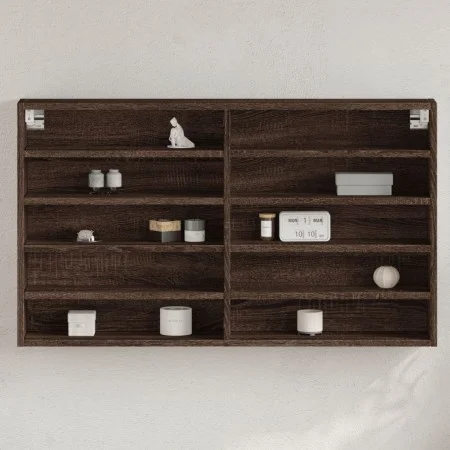 Vitrina de madera de ingeniería marrón roble 100x15x58 cm de , Estantes y estanterías - Ref: Foro24-847932, Precio: 55,96 €, ...