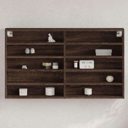 Vitrina de madera de ingeniería marrón roble 100x15x58 cm de , Estantes y estanterías - Ref: Foro24-847932, Precio: 56,86 €, ...