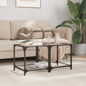 Zwei Couchtische aus transparentem Glas und Stahl, 40x40x40 cm. von , Couchtisch - Ref: Foro24-845963, Preis: 50,87 €, Rabatt: %