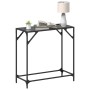 Mesa consola con superficie de vidrio negro acero 80x35x81 cm de , Mesas consola - Ref: Foro24-846019, Precio: 40,45 €, Descu...