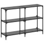 Mesa consola con superficie de vidrio negro acero 118,5x30x81cm de , Mesas consola - Ref: Foro24-846031, Precio: 80,53 €, Des...