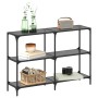 Mesa consola con superficie de vidrio negro acero 118,5x30x81cm de , Mesas consola - Ref: Foro24-846031, Precio: 80,53 €, Des...