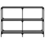 Mesa consola con superficie de vidrio negro acero 118,5x30x81cm de , Mesas consola - Ref: Foro24-846031, Precio: 80,53 €, Des...