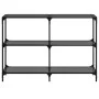 Mesa consola con superficie de vidrio negro acero 118,5x30x81cm de , Mesas consola - Ref: Foro24-846031, Precio: 79,47 €, Des...
