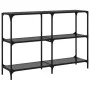 Console table with black glass surface and steel frame 118.5x30x81cm by , console tables - Ref: Foro24-846031, Price: 79,47 €...