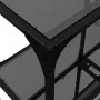 Mesa consola con superficie de vidrio negro acero 118,5x30x81cm de , Mesas consola - Ref: Foro24-846031, Precio: 79,47 €, Des...