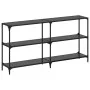 Mesa consola con superficie de vidrio negro acero 158,5x30x81cm de , Mesas consola - Ref: Foro24-846033, Precio: 91,90 €, Des...