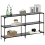 Mesa consola con superficie de vidrio negro acero 158,5x30x81cm de , Mesas consola - Ref: Foro24-846033, Precio: 91,90 €, Des...