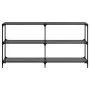 Mesa consola con superficie de vidrio negro acero 158,5x30x81cm de , Mesas consola - Ref: Foro24-846033, Precio: 91,90 €, Des...