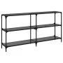 Mesa consola con superficie de vidrio negro acero 158,5x30x81cm de , Mesas consola - Ref: Foro24-846033, Precio: 91,90 €, Des...