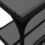 Mesa consola con superficie de vidrio negro acero 158,5x30x81cm de , Mesas consola - Ref: Foro24-846033, Precio: 91,90 €, Des...