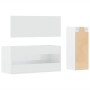 Set muebles de baño 3 piezas madera contrachapada blanco brillo de , Muebles de baño - Ref: Foro24-3308535, Precio: 123,77 €,...