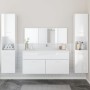 Juego muebles de baño 4 pzas madera contrachapada blanco brillo de , Muebles de baño - Ref: Foro24-3308540, Precio: 218,83 €,...