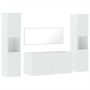 Juego muebles de baño 4 pzas madera contrachapada blanco brillo de , Muebles de baño - Ref: Foro24-3308540, Precio: 218,83 €,...