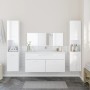 Juego muebles de baño 4 pzas madera contrachapada blanco brillo de , Muebles de baño - Ref: Foro24-3308540, Precio: 218,83 €,...