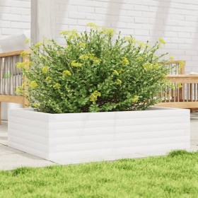 Jardinera de madera maciza de pino blanco 90x60x23 cm de , Maceteros y jardineras - Ref: Foro24-847234, Precio: 74,81 €, Desc...