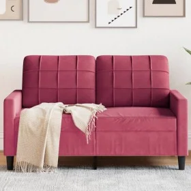 Sofá de 2 plazas de terciopelo rojo tinto 120 cm de , Sofás - Ref: Foro24-4007618, Precio: 229,80 €, Descuento: %