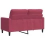 Sofá de 2 plazas de terciopelo rojo tinto 120 cm de , Sofás - Ref: Foro24-4007618, Precio: 229,80 €, Descuento: %