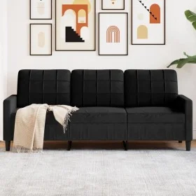 Dreisitzer-Sofa aus schwarzem Samt, 180 cm von , Sofas - Ref: Foro24-4007639, Preis: 252,43 €, Rabatt: %