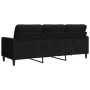 Sofá de 3 plazas terciopelo negro 180 cm de , Sofás - Ref: Foro24-4007639, Precio: 252,43 €, Descuento: %