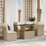 Juego de sofás jardín con cojines 6 pzas ratán sintético beige de , Conjuntos de jardín - Ref: Foro24-3266588, Precio: 447,36...
