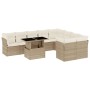 Juego de sofás jardín con cojines beige 10 pzas ratán sintético de , Conjuntos de jardín - Ref: Foro24-3266838, Precio: 693,8...
