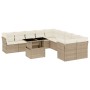 Set de sofás de jardín 11pzas con cojines ratán sintético beige de , Conjuntos de jardín - Ref: Foro24-3266878, Precio: 741,1...
