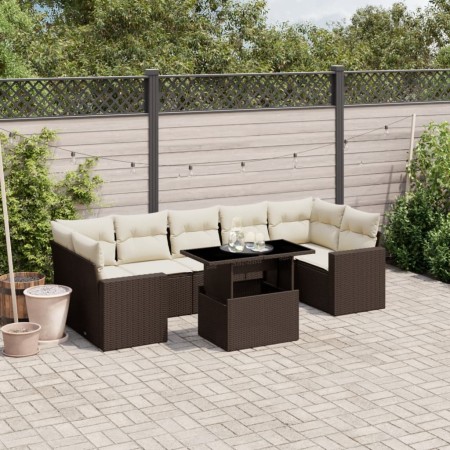 Set sofás de jardín 8 piezas y cojines ratán sintético marrón de , Conjuntos de jardín - Ref: Foro24-3267153, Precio: 596,18 ...