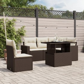 Set sofás de jardín 6 piezas y cojines ratán sintético marrón de , Conjuntos de jardín - Ref: Foro24-3267283, Precio: 435,75 ...