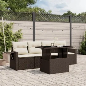 Garten-Essgruppe, 5-teilig, mit braunen Kunststoff-Rattan-Kissen. von , Gartensets - Ref: Foro24-3267733, Preis: 376,30 €, Ra...