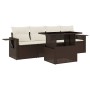 Set comedor de jardín 5 piezas y cojines ratán sintético marrón de , Conjuntos de jardín - Ref: Foro24-3267733, Precio: 357,7...