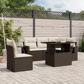 Set sofás de jardín 6 piezas y cojines ratán sintético marrón de , Conjuntos de jardín - Ref: Foro24-3267913, Precio: 440,45 ...
