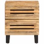Mesita de noche de madera maciza de mango rugosa 40x34x46 cm de , Mesitas de noche - Ref: Foro24-377426, Precio: 70,18 €, Des...
