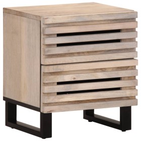 Mesita de noche madera maciza mango blanqueado 40x34x46 cm de , Mesitas de noche - Ref: Foro24-377432, Precio: 52,33 €, Descu...