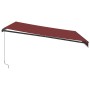 Toldo retráctil manual con LEDs color burdeos 400x350 cm de , Toldos - Ref: Foro24-3214999, Precio: 437,32 €, Descuento: %