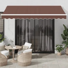 Toldo retráctil manual marrón 350x250 cm de , Toldos - Ref: Foro24-3215631, Precio: 459,12 €, Descuento: %