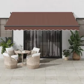 Manual retractable brown awning 400x300 cm by , Awnings - Ref: Foro24-3310208, Price: 333,71 €, Discount: %
