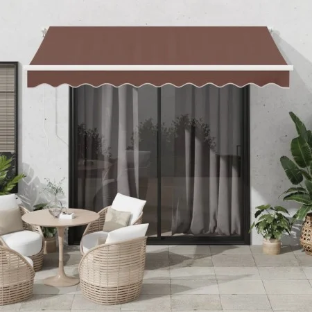 Toldo retráctil manual marrón 300x250 cm de , Toldos - Ref: Foro24-3215633, Precio: 211,59 €, Descuento: %