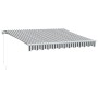 Toldo retráctil manual gris antracita y blanco 300x250 cm de , Toldos - Ref: Foro24-3216038, Precio: 202,99 €, Descuento: %
